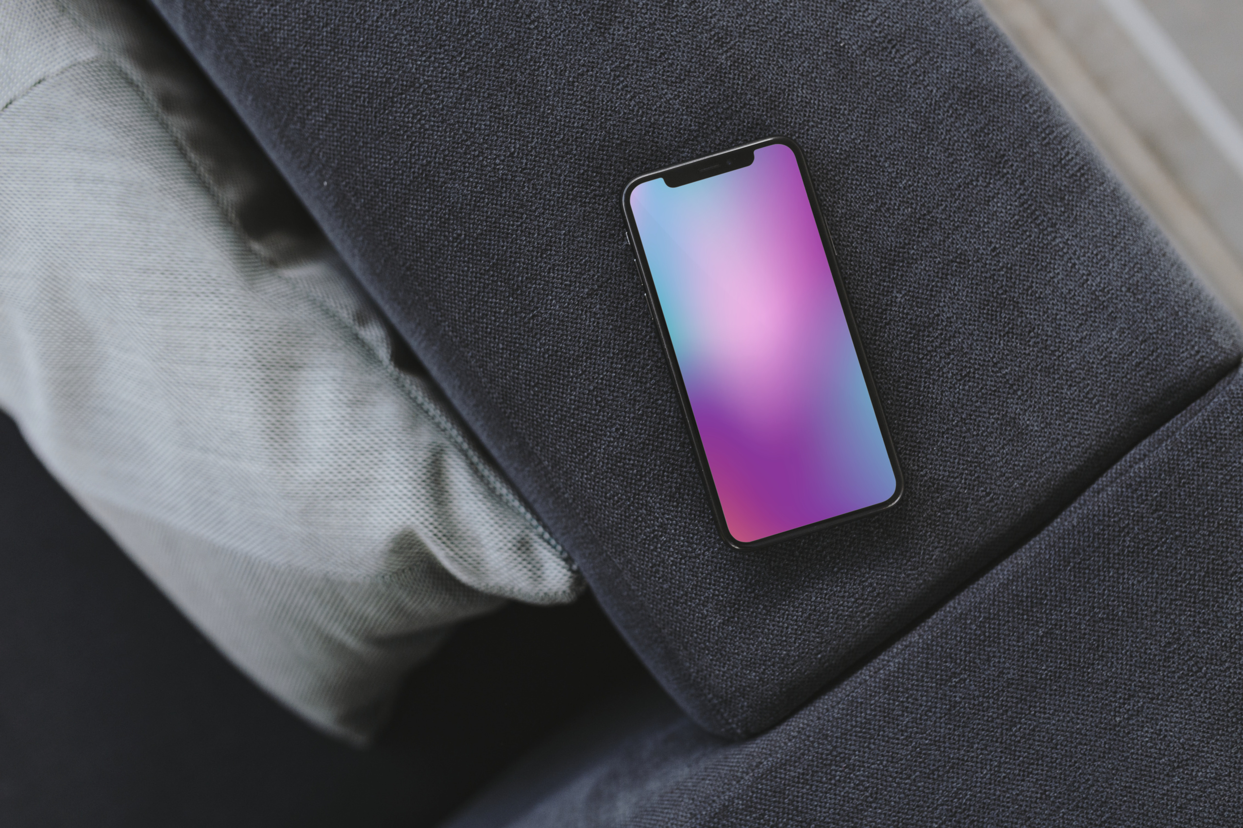 Mobile phone with a colorful background