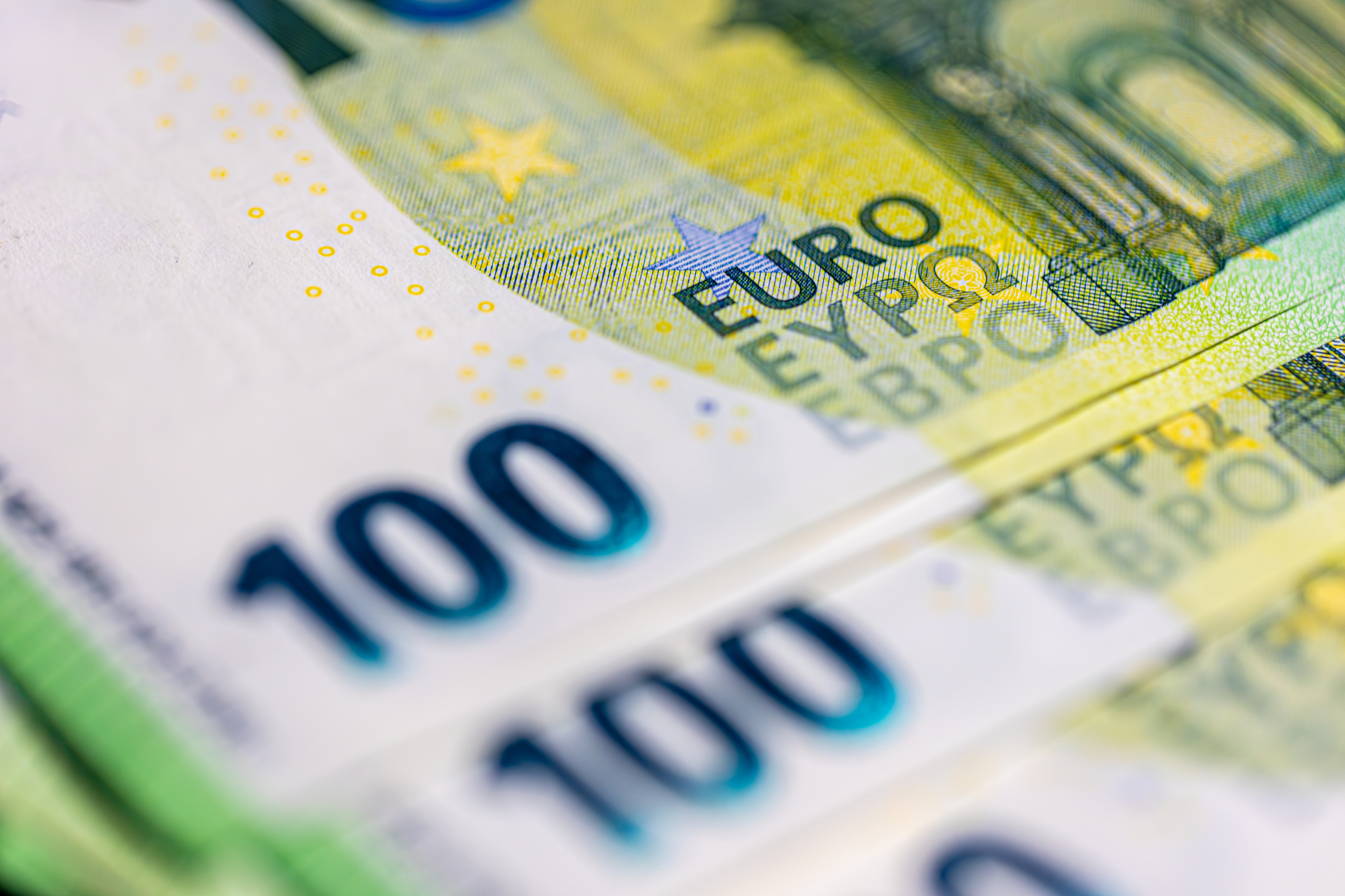 100 euro banknote close-up. Finance concept. Money background.